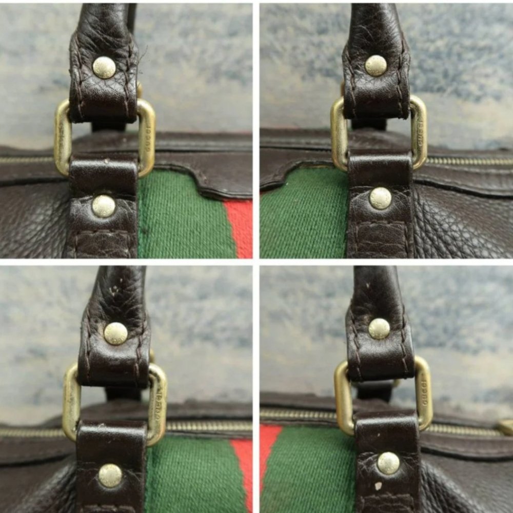100% Authentic Gucci Boston Brown Leather Satchel Bag - Picture 7 of 12